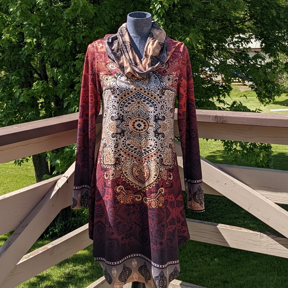 Ombré cowl dress